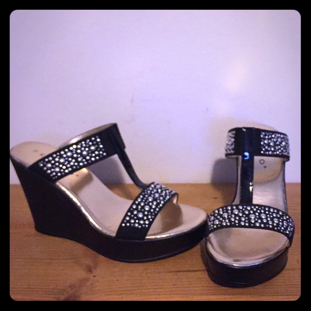 Silver studded sandals